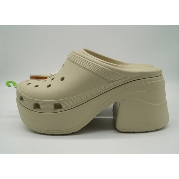 Crocs Siren Heeled Clog Bone Colored M8/W10 - Picture 1 of 4
